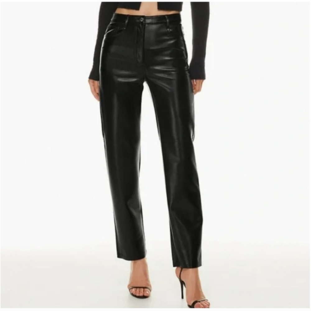 Aritzia Wilfred The Melina Vegan Leather Pant in Black Womens Size 8 High Rise